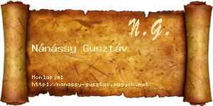 Nánássy Gusztáv névjegykártya