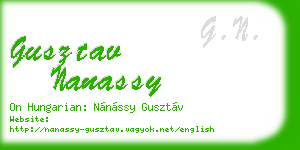 gusztav nanassy business card