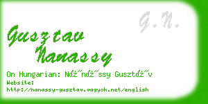 gusztav nanassy business card